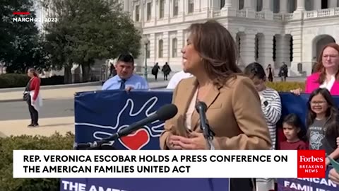 Veronica Escobar Holds A Press Briefing On The American Families United Act