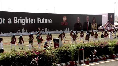 PM Modi welcomes US President Trump in Ahmedabad, Gujarat