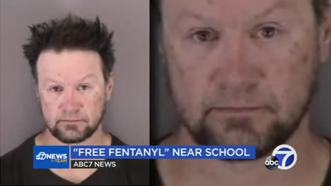 Welcome to the San Francisco hellhole man sets up a booth across a school offering free fentanyl