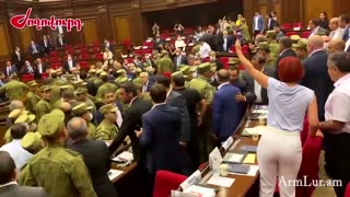 Armenian lawmakers brawl in parliament