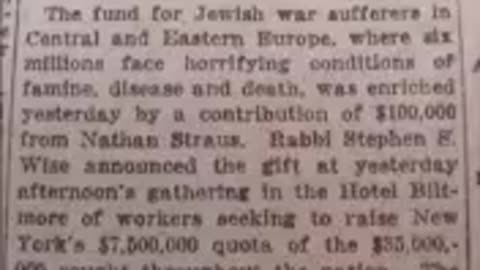 PROPAGANDA in old newspapers from 1900-1938; every year 6 million jews were hungry????