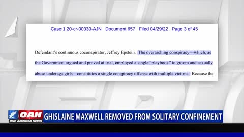 Ghislaine Maxwell removed from solitary confinement