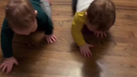 Twin Babies Hilariously Imitate Older Brother #twinbaby