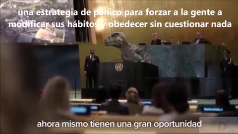 La nueva farsa del poder global. Un dinosaurio en la ONU alerta del cambio climático