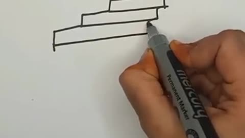Easy And Simple Stairs Drawing _ How To Draw Stairs For Beginners