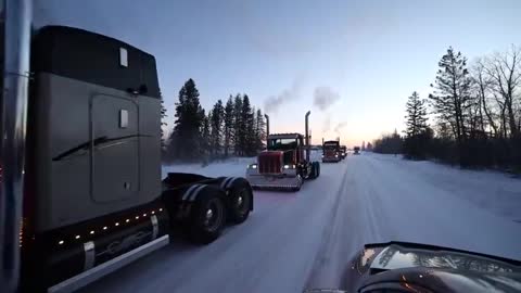 Truckers Convoy (Freedom Convoy 2022) Line up [mirrored]