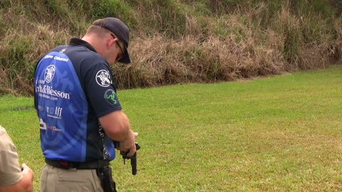 Revolver shooter demonstrates skills at Steel Challenge