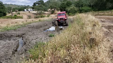 1948 Willys pick playing in hollister hills mud pit