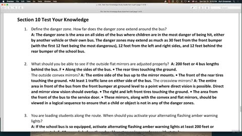 CDL Test Your Knowledge Study Guide Part 2