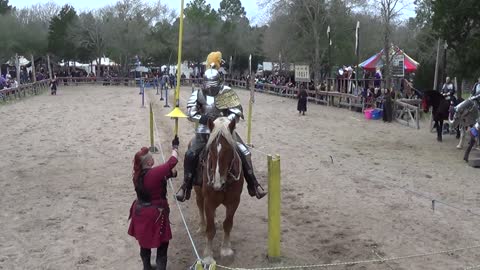 Jousting - 1st Session, Double Unhorsing, Mark Desmond & Charlie Andrews, Sherwood Forest