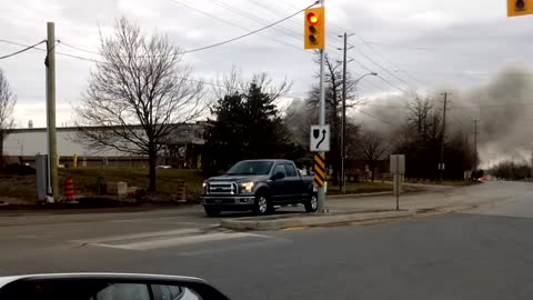 Major fire in Brampton Ontario