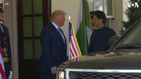 US President Donald Trump Greets Pakistan's Prime Minister Imran Khan at the White House