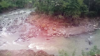 Beautiful river under the road