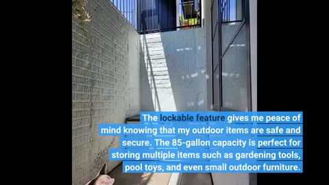 Skim Remarks: Mrosaa Resin Deck Storage Box, 85 Gallon Outdoor Storage Box Waterproof for Garde...
