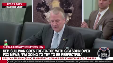Sen. Sullivan slammed FCC nominee Gigi Sohn for her old tweets