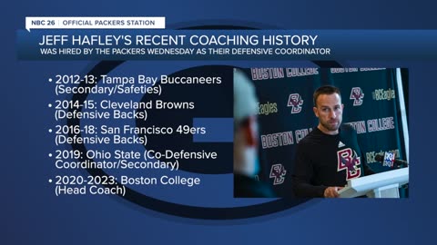 Packers hire Boston College coach Hafley as new defensive coordinator