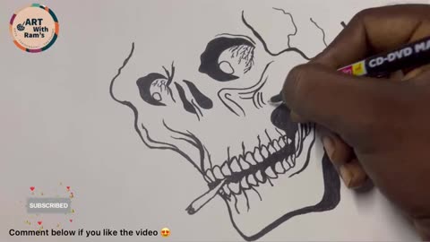‘SKULL’ drawing ✍️ video please support my https://youtube.com/@artwithramsYouTube channel guys 🥰