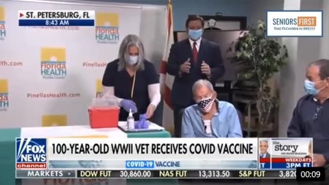 Ron DeSantis used a 100 year old WW2 veteran as a vaccine Guinea pig on live TV.