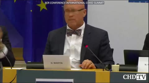 Dr. David Martin speaks to the European Union in Brussels at the 3rd International Covid Summit 2023