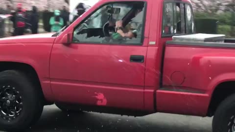 Antifa Attacking Americans/Red Truck (Perspective B)
