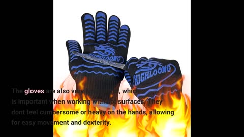 Customer Feedback: Comsmart BBQ Gloves, 1472 Degree F Heat Resistant Grilling Gloves Silicone N...