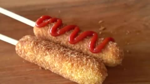 Cheese Corn Dog Recipe With Bread That Doesn ' T Naad To Be Kneaded /Koren Street/Hot Dog