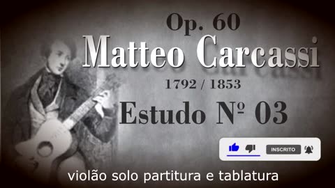 Matteo Carcassi - Op.60 - Estudo 03 - Partitura + Tablatura