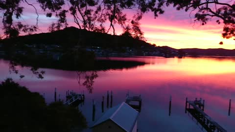 Stunningly beautiful winter sunset in Australia