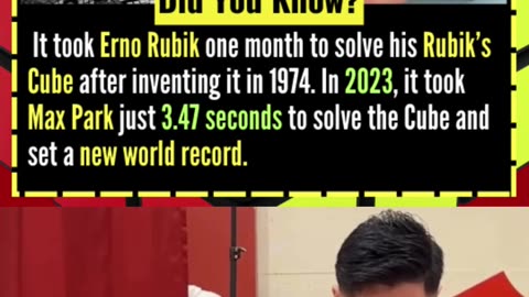 New World Record for solving Rubik's Cube - 3.47 SECONDS!