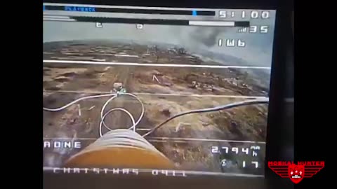 Russian troops on "golf cart" looking vehicle , dodge Ukrainian Kamikaze drone , but...