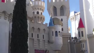 Walking at the Excalibur Hotel and Casino in Las Vegas Nevada Strip 2014AD