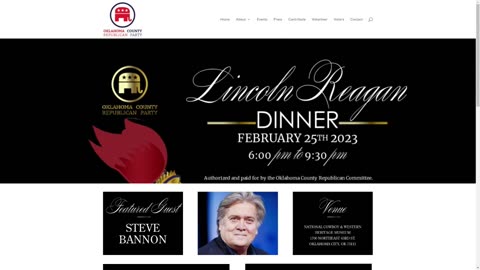 Oklahoma County Republican Party Hosts Lincoln Reagan Dinner February 25th featuring Steve Bannon