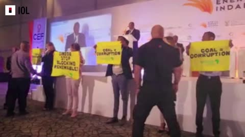 Watch: Silent Protest during Gwede Mantashe's speech at Africa Energy Indaba