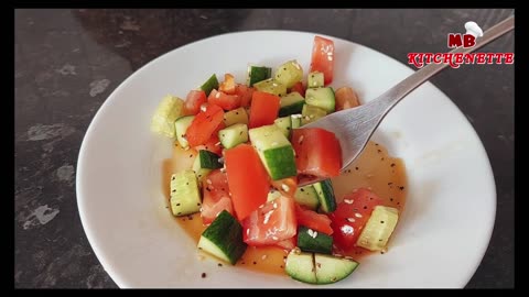 Easy and quick Tomato and cucumber salad! Healthy fitness meals! No need to diet, burn fat overnight