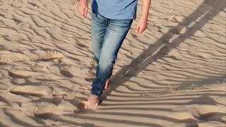 Walking in desert