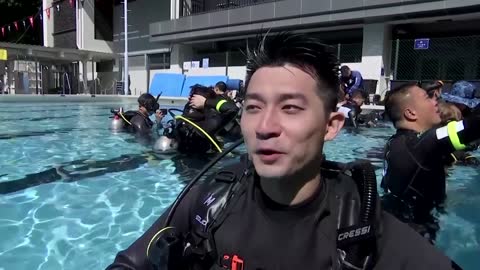 Taiwan dive sites recreated in a swimming pool