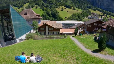 The beautiful Lauterbrunen Valley in Switzerland, a summer hiking trip