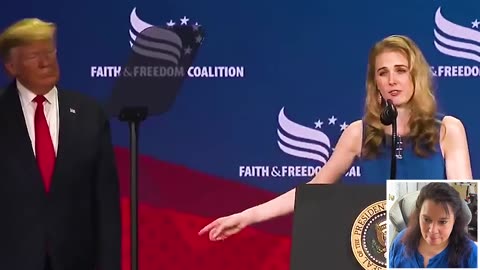Beautiful woman GRABS the mic from Trump, what happens next will give you CHILLS.