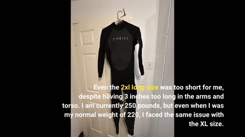 Read Remarks: O'Neill Men's Epic 32mm Back Zip Full Wetsuit