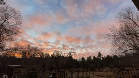 Prescott sunrise with transitory clouds