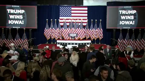 Trump Takes Center Stage at Iowa Victory Party Following Caucus Landslide Win