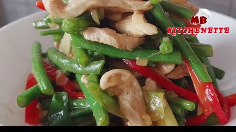 If got Green Beans and Chicken. Stir Fry Chinese Garlic Green Beans with Chicken (Restaurant Style)