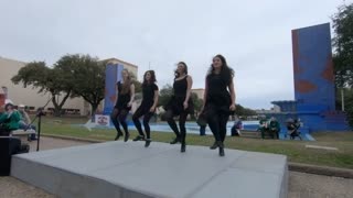 River Dance, Irish Girls Dancing in Public. Street Performance. Ireland.