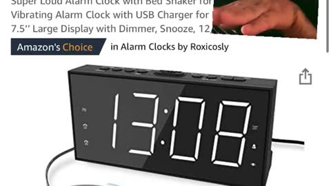 Super Loud Alarm Clock with Bed Shaker for Heavy Sleeper, Dual Vibrating