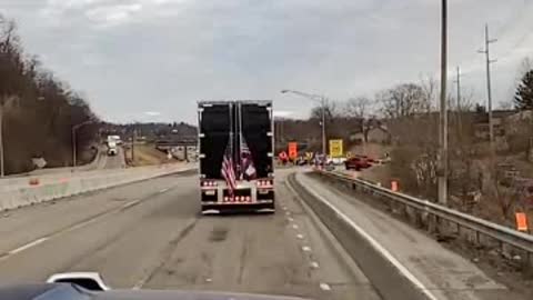 March 03: People's Convoy rolling into Zanesville, Ohio, 31 miles of Convoy