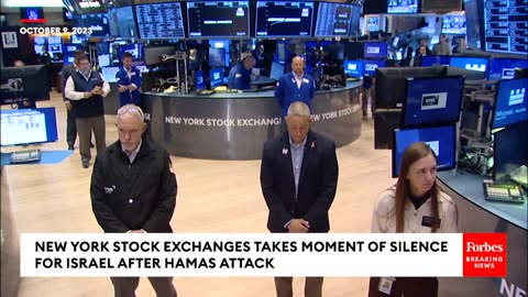 New York Stock Exchange Holds Moment Of Silence For Israel After Hamas Attack