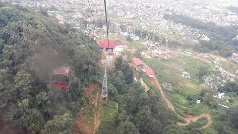 timelaps of kathmandu valley from cable car of chandragiri hills