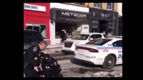 Brutal police in Ontario, Canada.