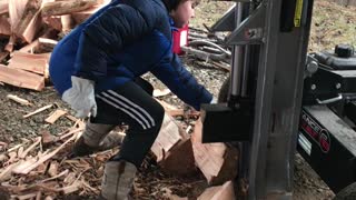 Splitting firewood