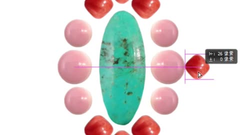 Natural turquoise and red spiny oyster square cab with pink opal round cabochon for making ring